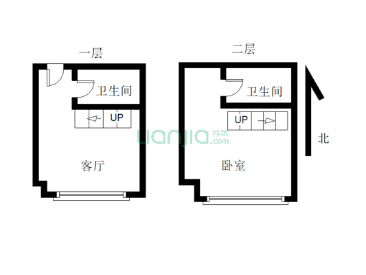 同善园银座 2室2厅 南-户型图