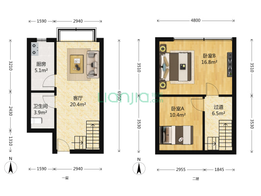 合景峰汇十一期 2室1厅1卫 18平方