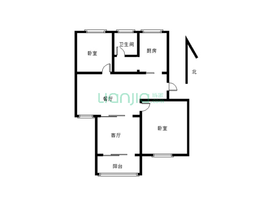 华南新村 3楼98平 3室2厅 精装 拎包入住  合库-户型图
