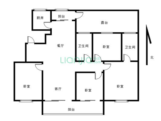 清华玖号院，房子是毛坯房，电梯房子，房子是四室，-户型图