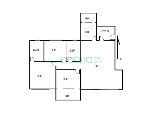 花园洋房带车位3室2厅2卫下跃两层房子出售-户型图