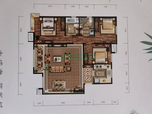 北京界三利中和城洋房大三居双卫，采光好门口838车站-户型图