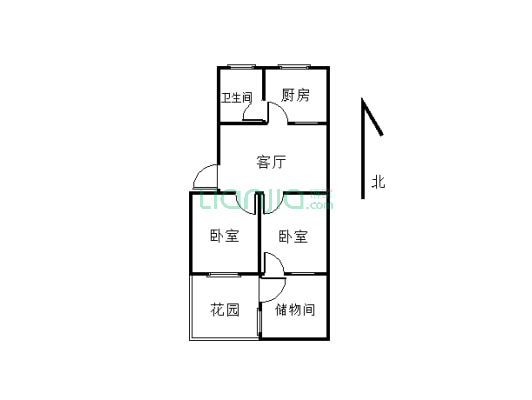 绢纺厂，1楼带院，两室一厅，看房提前预约-户型图