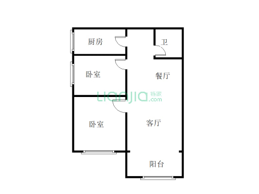 呈颐园 2室1厅 西南-户型图