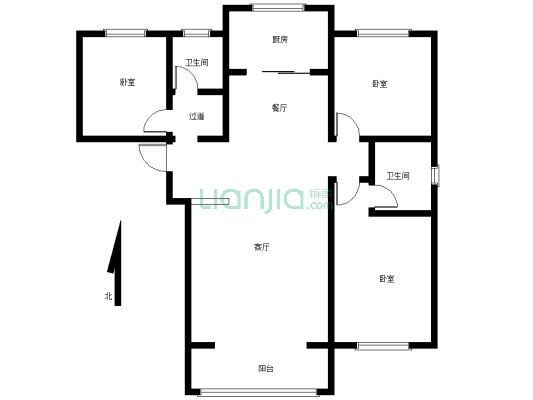 悦海棠小区 3室2厅交通便利 小区适合居住-户型图