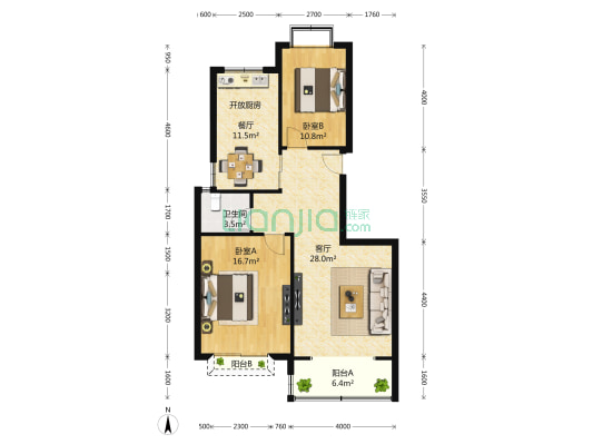郦岛原墅 2室2厅1卫 0平方