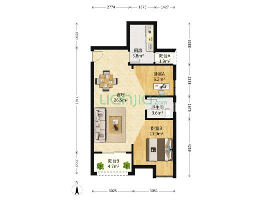 时代映象 2室1厅1卫 81平方