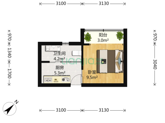 昭化路303号 1室0厅1卫 0平方