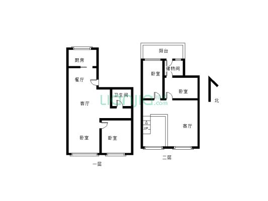 金百合东区   户 型 好  经 典 6+7复 式 楼  精 装 修-户型图