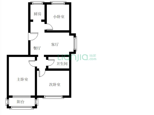 双塔区 精装三居 家具家电齐全 带地下室 看房方便-户型图
