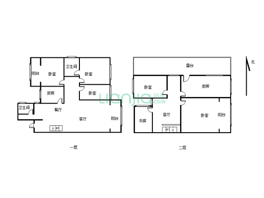 南河大小区 5室3厅交通便利小区环境干净舒适 适合居住-户型图
