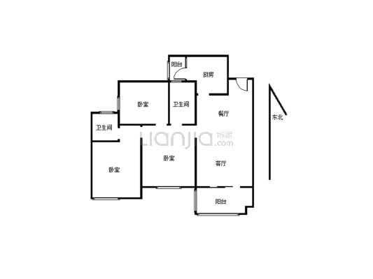 金科一期 标准套三  有证可以按揭  随时看房子-户型图