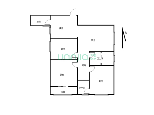 林海花园三室两厅两卫满五唯一，拎包入住看房子方便-户型图