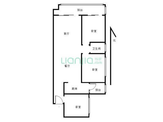 天鹅湖二期 新房 3室2厅 户型方正 价格优惠-户型图