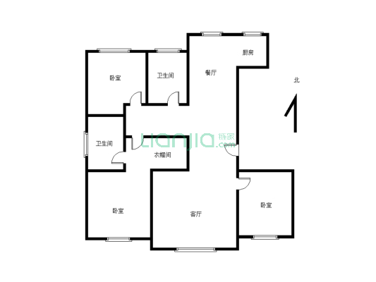 托斯卡纳3居室双卫的楼房162平米出售-户型图