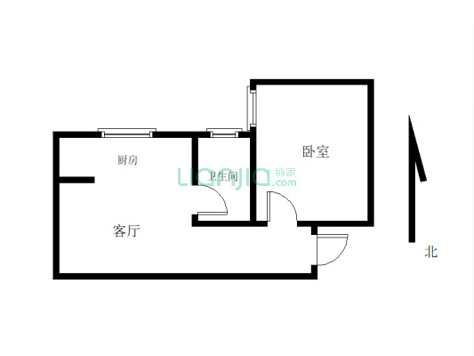 新景翡翠小区 1室0厅1厨1卫 交通便利 适合居住-户型图
