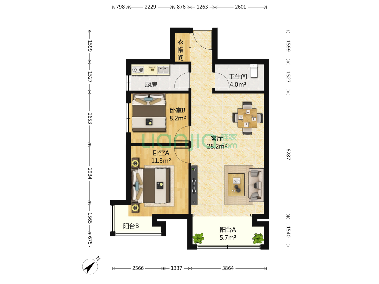 北京二手房 朝阳二手房 百子湾二手房 美利山二手房 当前房源 户型