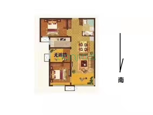 央企开发 人车分流 朝阳精装三居  全天采光-户型图