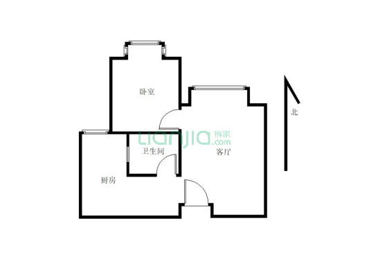 任家渡 电梯花园小区  精装1室  拎包入住-户型图