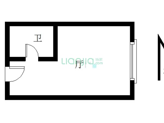 金街公寓 1室1厅 东-户型图