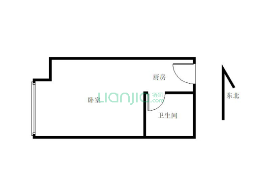 河东 中铁馨苑 精装一室一厅 电梯房 给你一个温馨的家-户型图