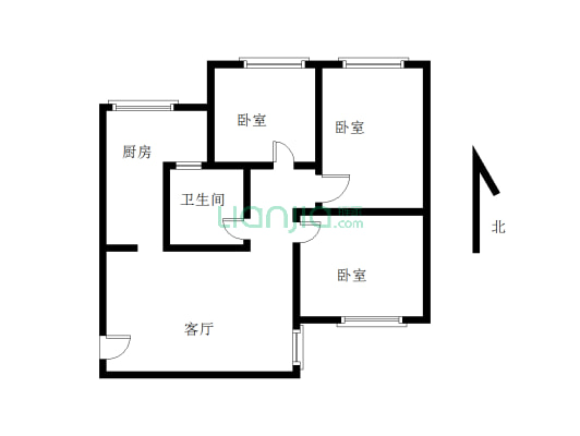 昭乌达红城松园 3室2厅  格局方正舒适-户型图