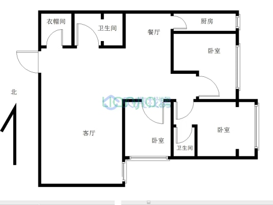 兴隆县城，新隆园小区，三居好房，业主诚心出售-户型图