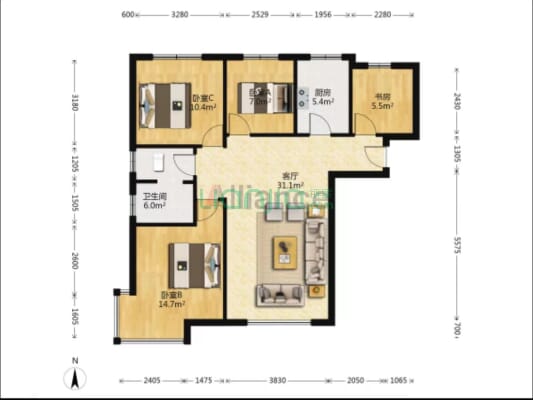 涿州距离北京交界的一个项目楼盘，买的就是位置-户型图