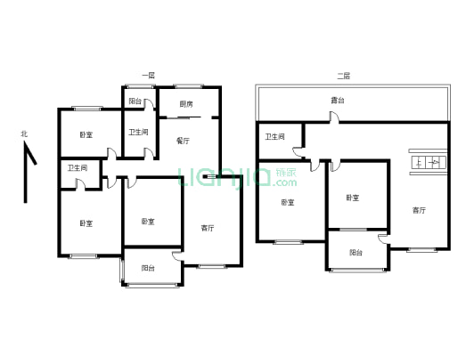 大平台的房大5室两厅两卫220平可过户-户型图