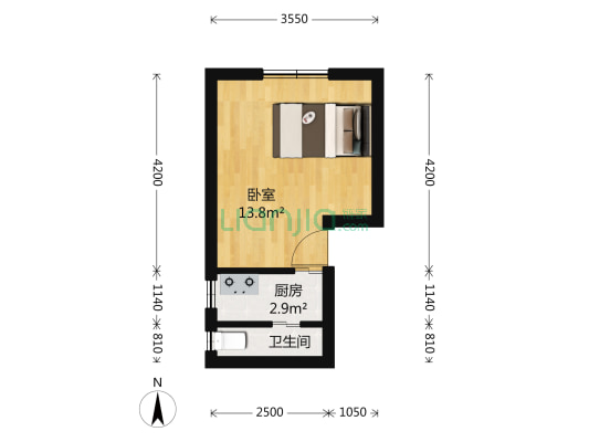 久安小区 1室0厅1卫 26平方