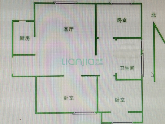 业主诚心出售，南北通透户型，集中供暖，交通便利-户型图