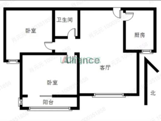 名流美域  全南两居  满二   诚意出售-户型图