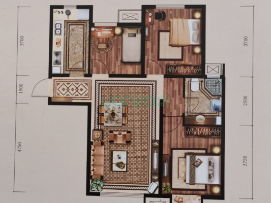 三利中和城二期三居室  全天采光无遮挡  价格可议-户型图