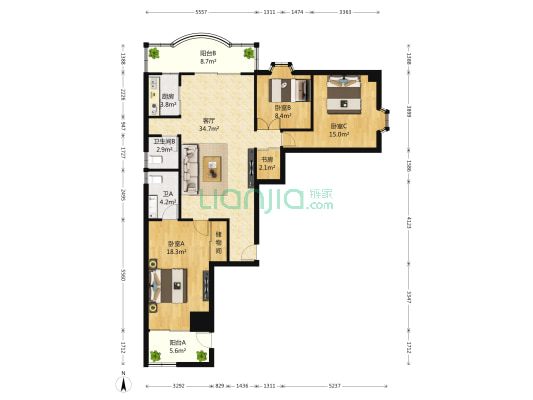 永成大厦 4室1厅2卫 120平方
