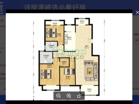 精装自住标准装修 拎包入住 采光视野好-户型图