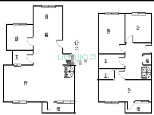 房子集中供暖 复试一跃二适宜各年龄段人群采光户型好-户型图