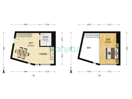 丽阳天下 1室1厅1卫 50平方