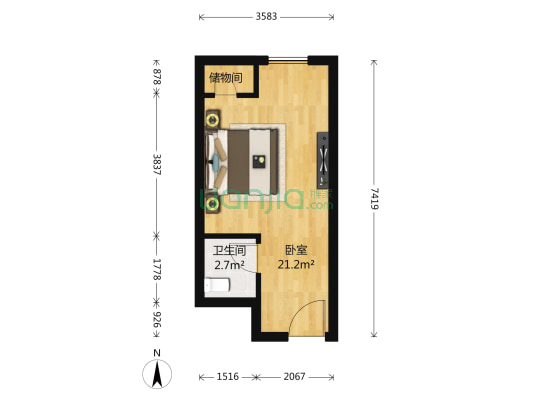 港基中心 1室0厅1卫 33平方