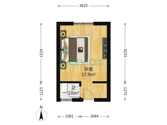 马銮公寓 1室0厅1卫 33平方