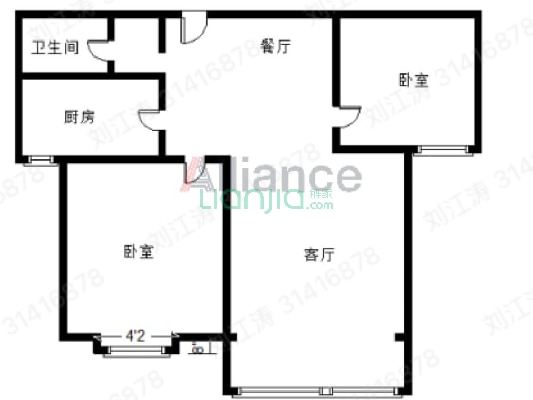 西丁 双塔 集中供暖 全南 高楼层 无抵押-户型图