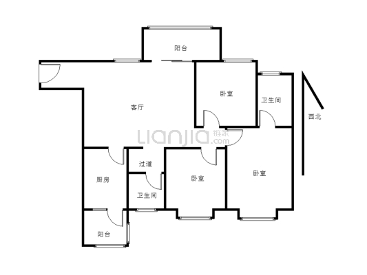 清净新居二期  江景房视野好  电梯好楼层看房方便-户型图