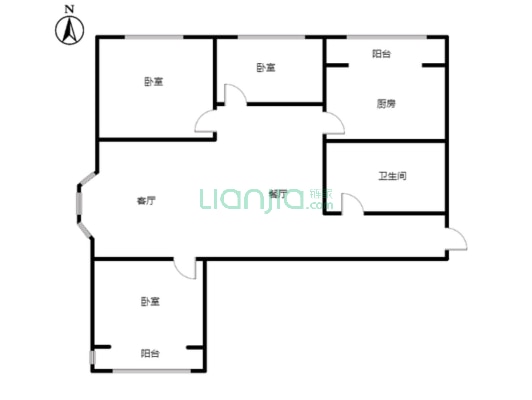 华阳路 双塔可去三义 集中供暖大3居 2018年新小区-户型图