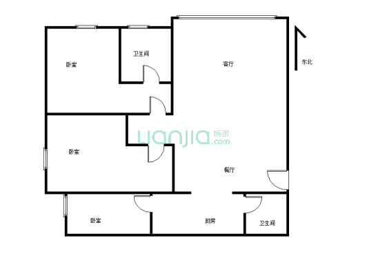 房屋户型方正，楼层低，简单装修-户型图