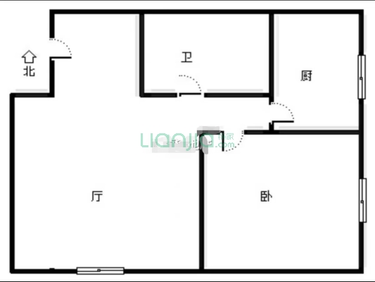 水岸花城 1室1厅 西 南-户型图