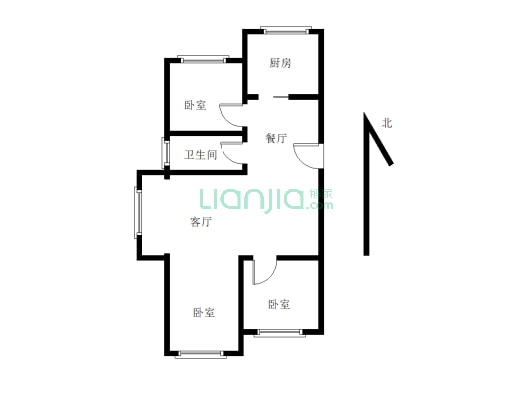 时代天骄边户   全明户型        卫生间带窗户-户型图