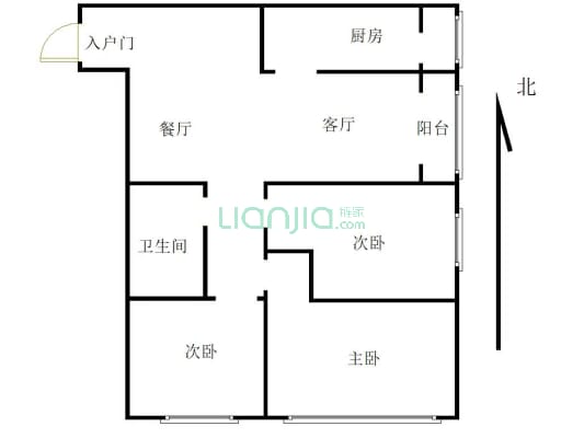 德信公园旁，中医院边上，配套齐全，三居室-户型图