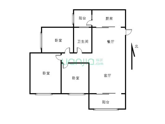 惠泽苑 3室2厅 南-户型图