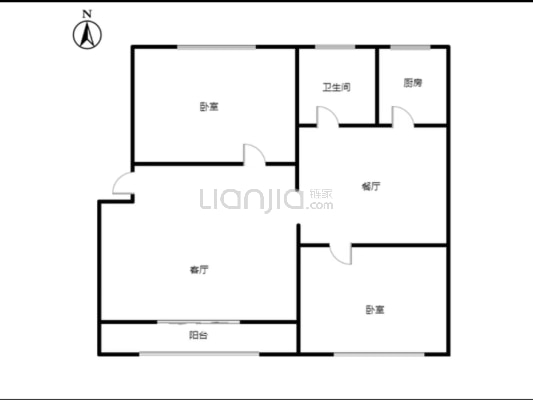 老式装修，中间楼层，采光无遮挡-户型图