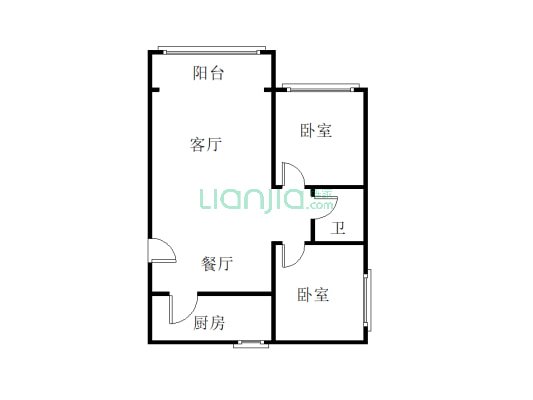 鹏渤御苑 2室2厅 东北-户型图