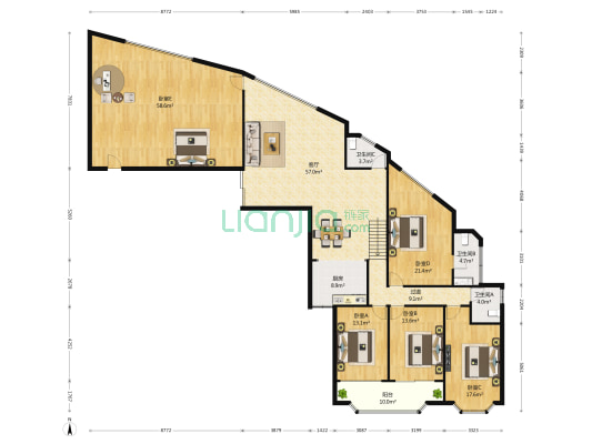 三箭银苑 5室1厅3卫 308平方
